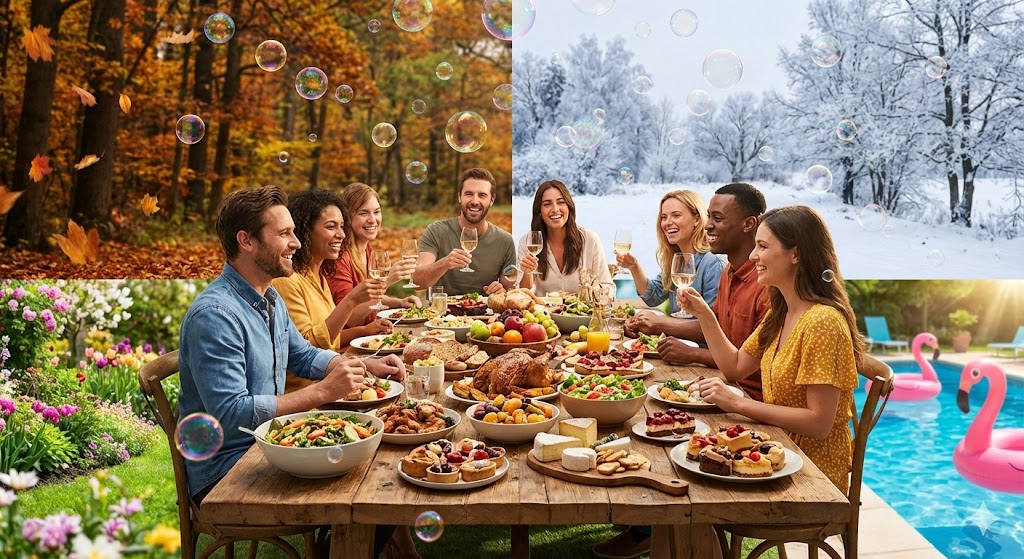A beautifully set table for a dinner party.